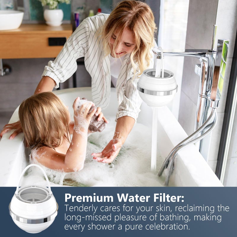 SHLLKTTRY Bath Water Filter for Tub Faucet with Overflow,2,500 Gallons of Filtration,Remove contaminants,Chlorineand Fluoride,Hard Water Softener,Enhances the Health of Skin,Hair,Nails(Premium Version) - Image 5